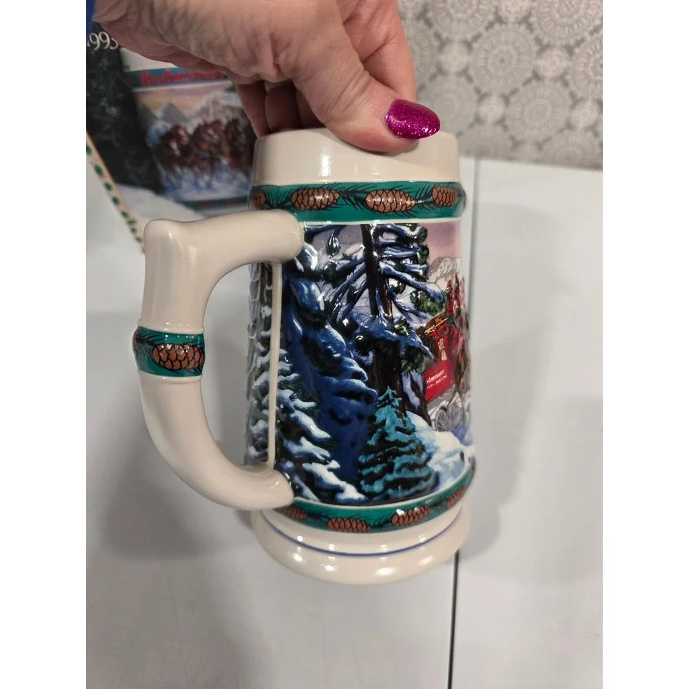 1993 Budweiser Holiday‎ Stein Special Delivery Nora Koerber Collectible Mug Cup